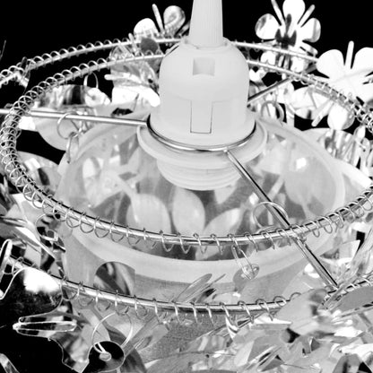 Blätter Pailletten Anhänger Kronlampe N Silber