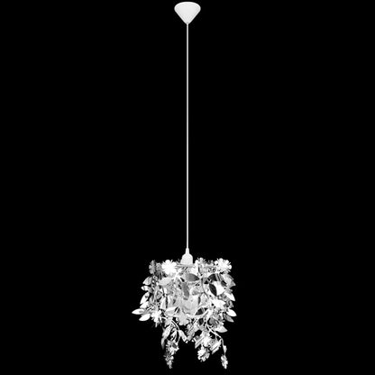 Blätter Pailletten Anhänger Kronlampe N Silber