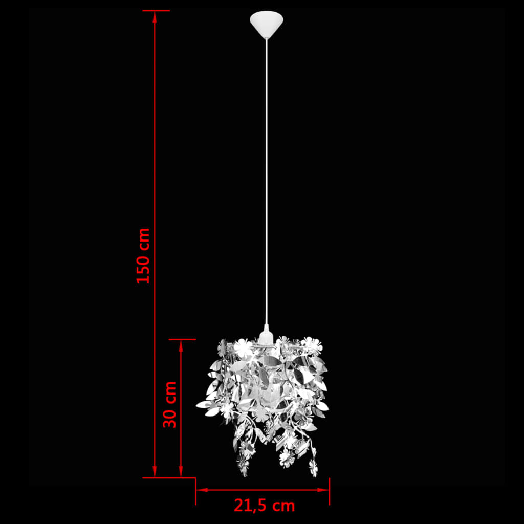 Blätter Pailletten Anhänger Kronlampe N Silber