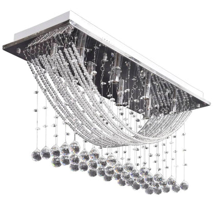Weiße Deckenlampe Mit Funkelnden Glasperlen 8 X G9 29 Cm Schwarz
