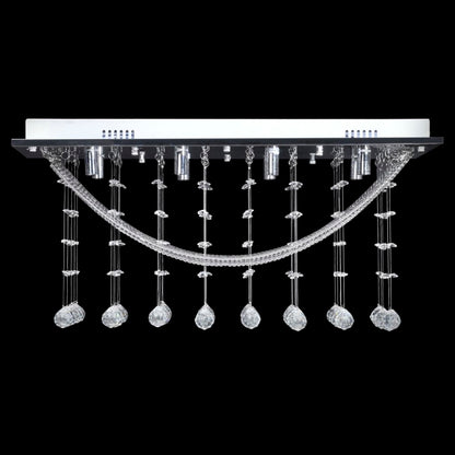 Weiße Deckenlampe Mit Funkelnden Glasperlen 8 X G9 29 Cm Schwarz
