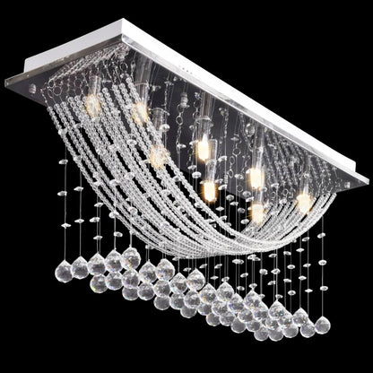 Weiße Deckenlampe Mit Funkelnden Glasperlen 8 X G9 29 Cm Schwarz