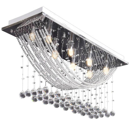 Weiße Deckenlampe Mit Funkelnden Glasperlen 8 X G9 29 Cm Schwarz