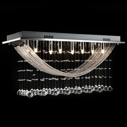 Weiße Deckenlampe Mit Funkelnden Glasperlen 8 X G9 29 Cm Schwarz