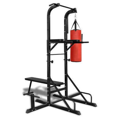 Fitness Kraftturm Mit Trainingsbank Und Boxsack