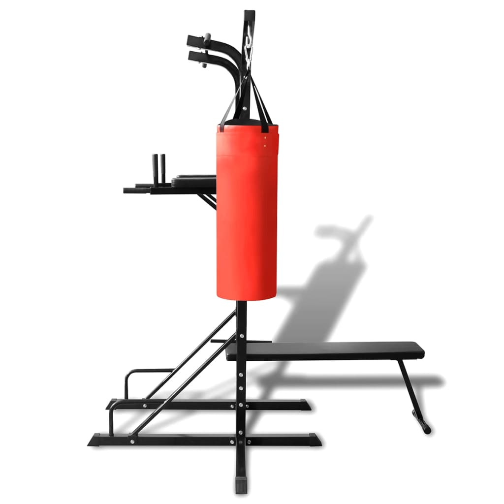 Fitness Kraftturm Mit Trainingsbank Und Boxsack