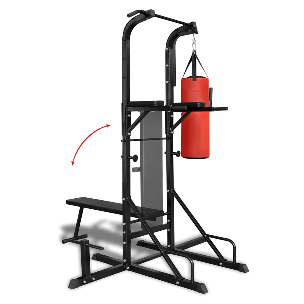 Fitness Kraftturm Mit Trainingsbank Und Boxsack