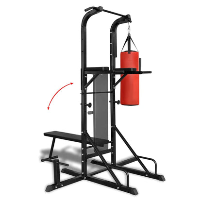 Fitness Kraftturm Mit Trainingsbank Und Boxsack