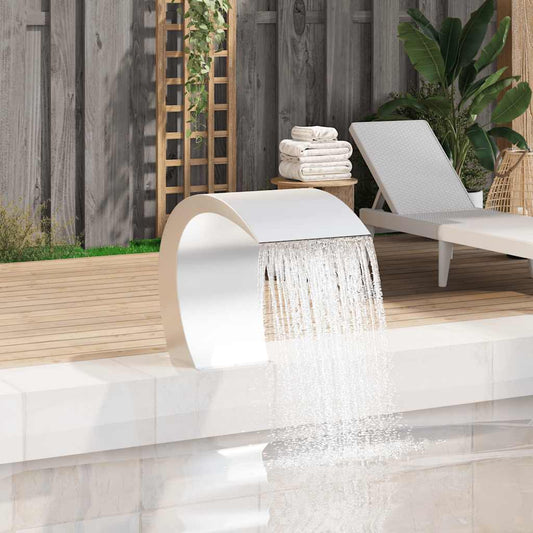 Garten-Wasserfall Pool-Fontäne Edelstahl 45X30X60 Cm