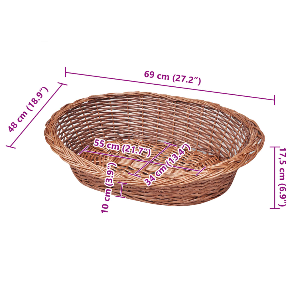 Hundekorb Aus Weide Natur 70 Cm