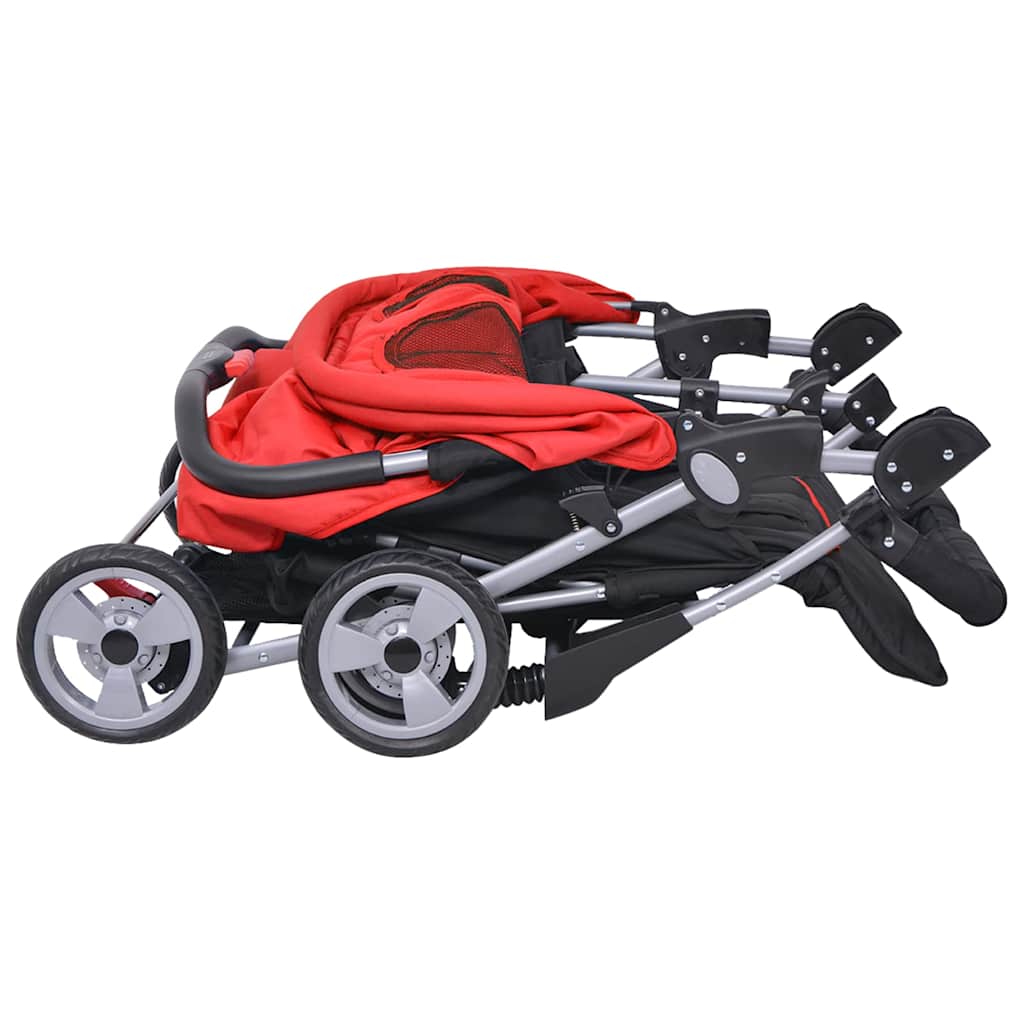 Zwillingskinderwagen Stahl Und Schwarz