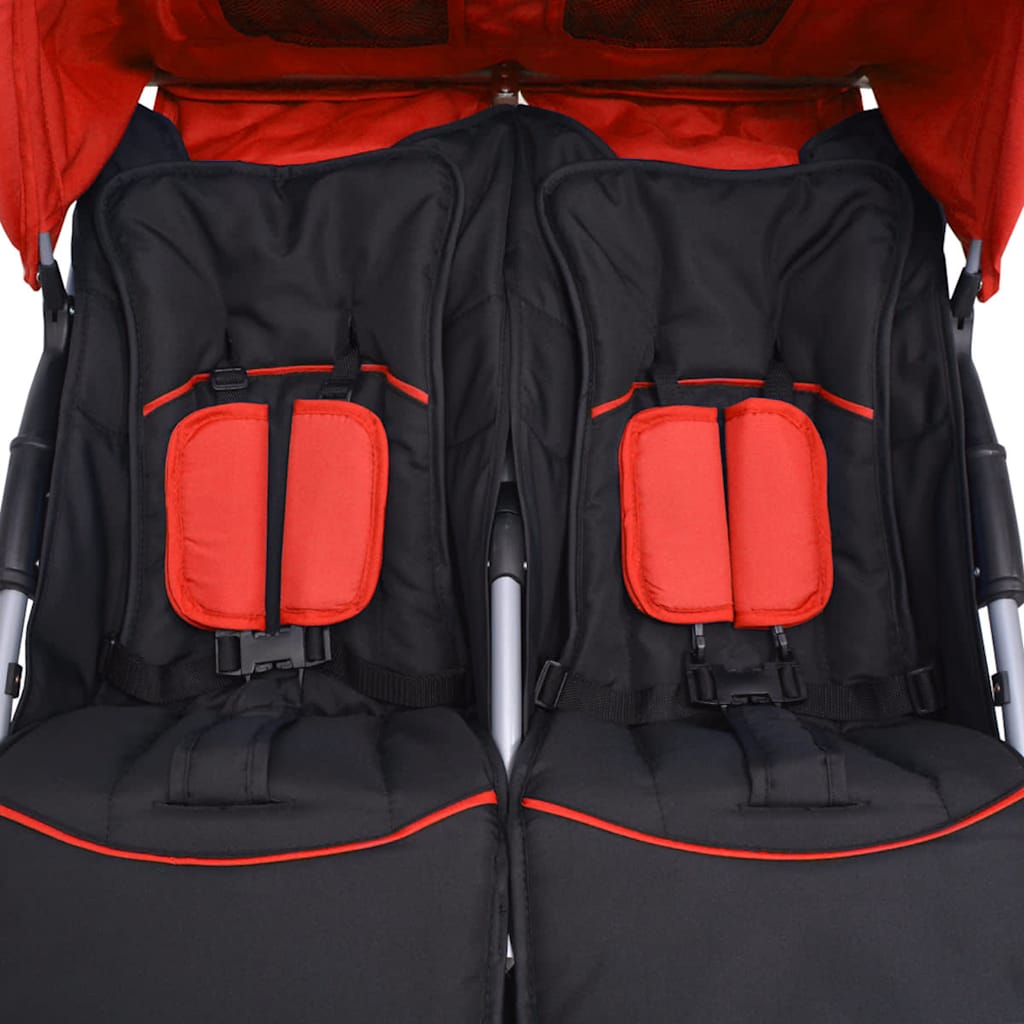 Zwillingskinderwagen Stahl Und Schwarz