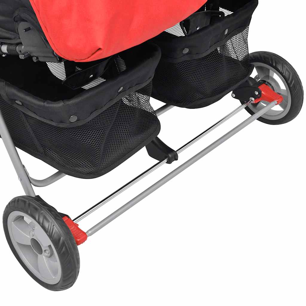 Zwillingskinderwagen Stahl Und Schwarz