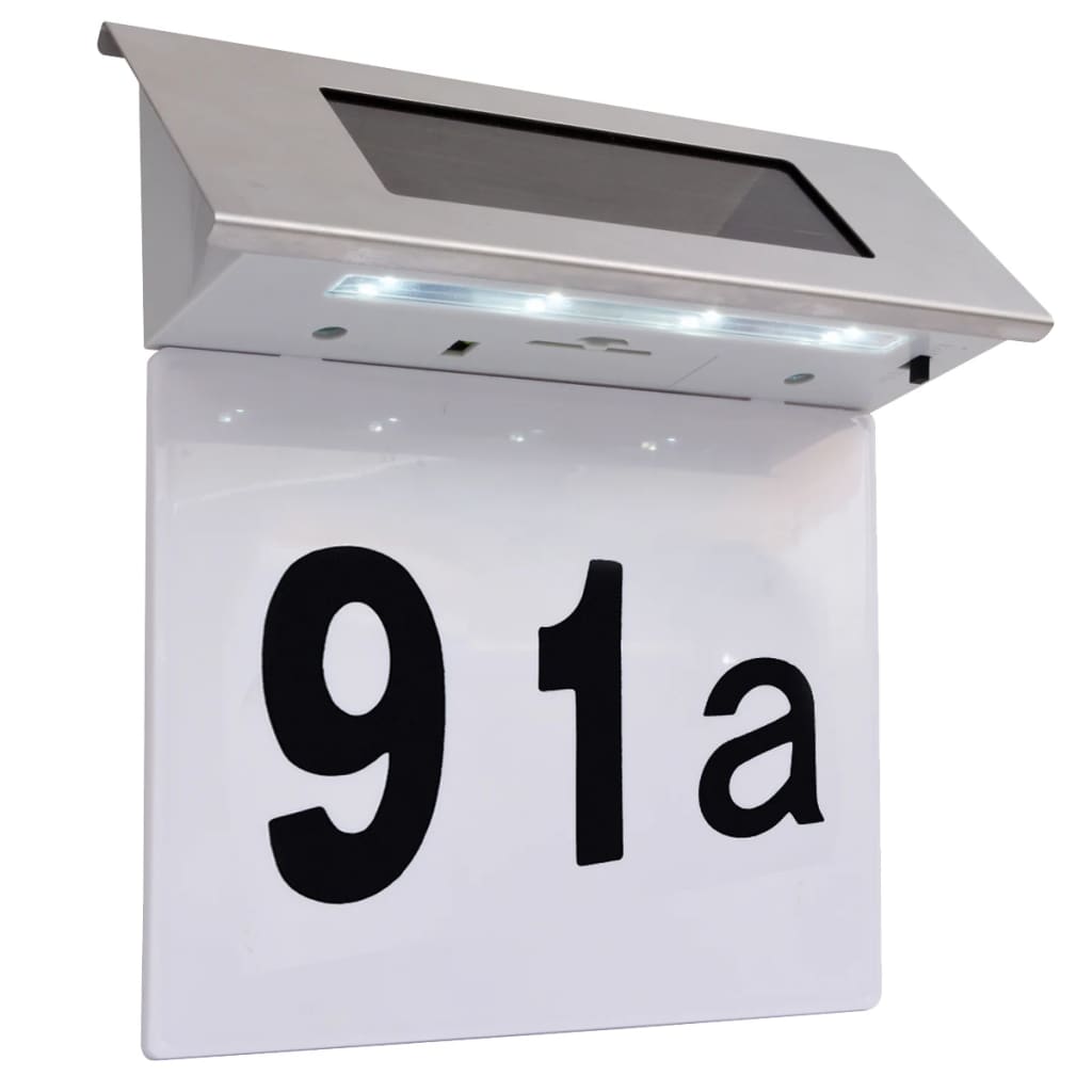Led-Hausnummernleuchte Solar Edelstahl Creme