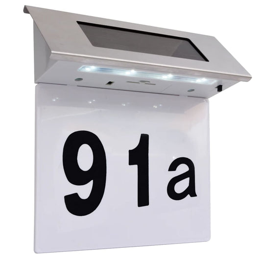 Led-Hausnummernleuchte Solar Edelstahl Creme