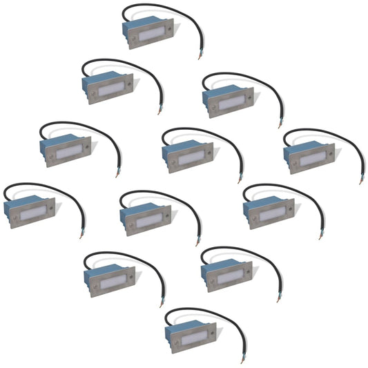 Led-Wandeinbauleuchten Für Treppen 12 Stk. 44X111X56 Mm