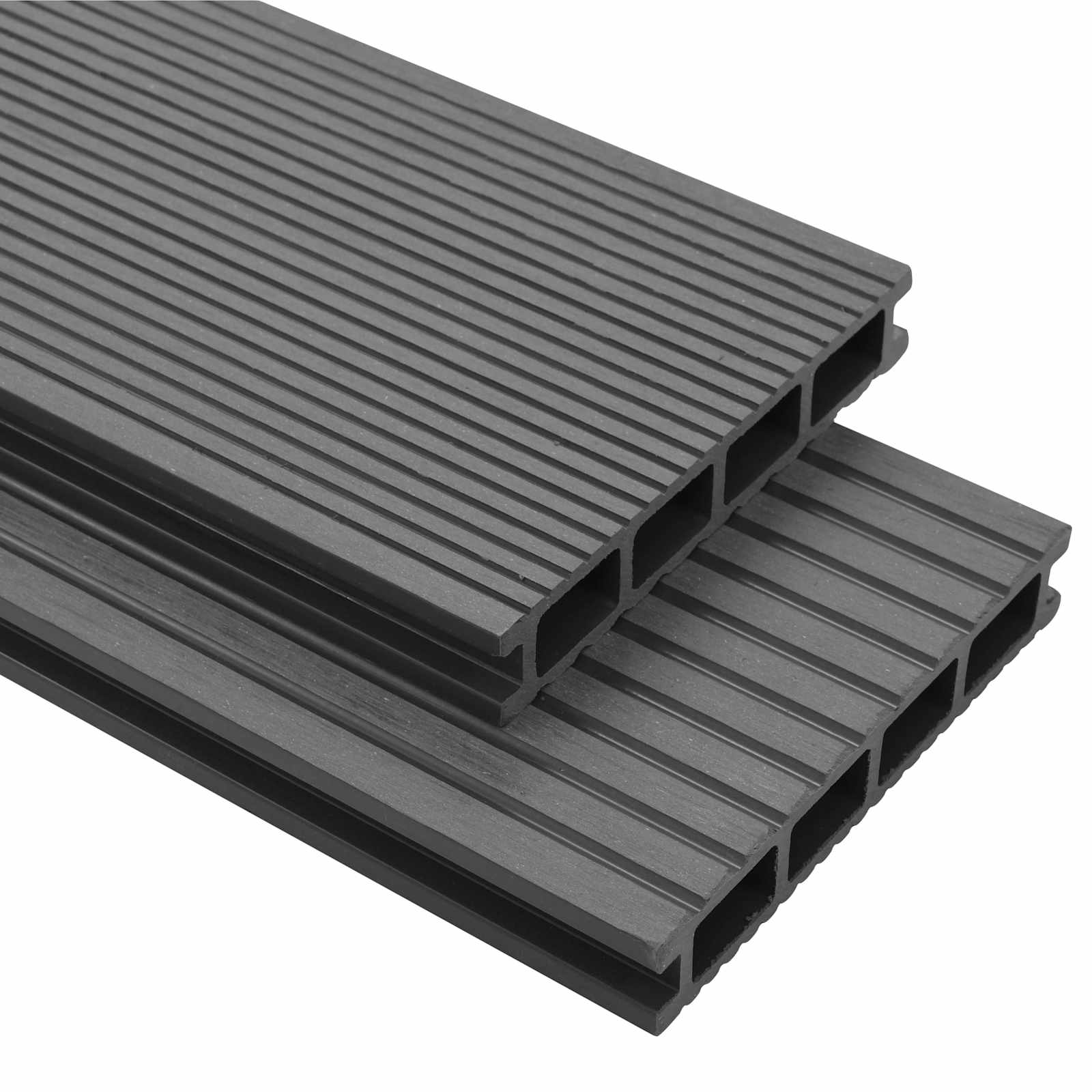 Terrassendiele 6 Pcs Grau Wpc