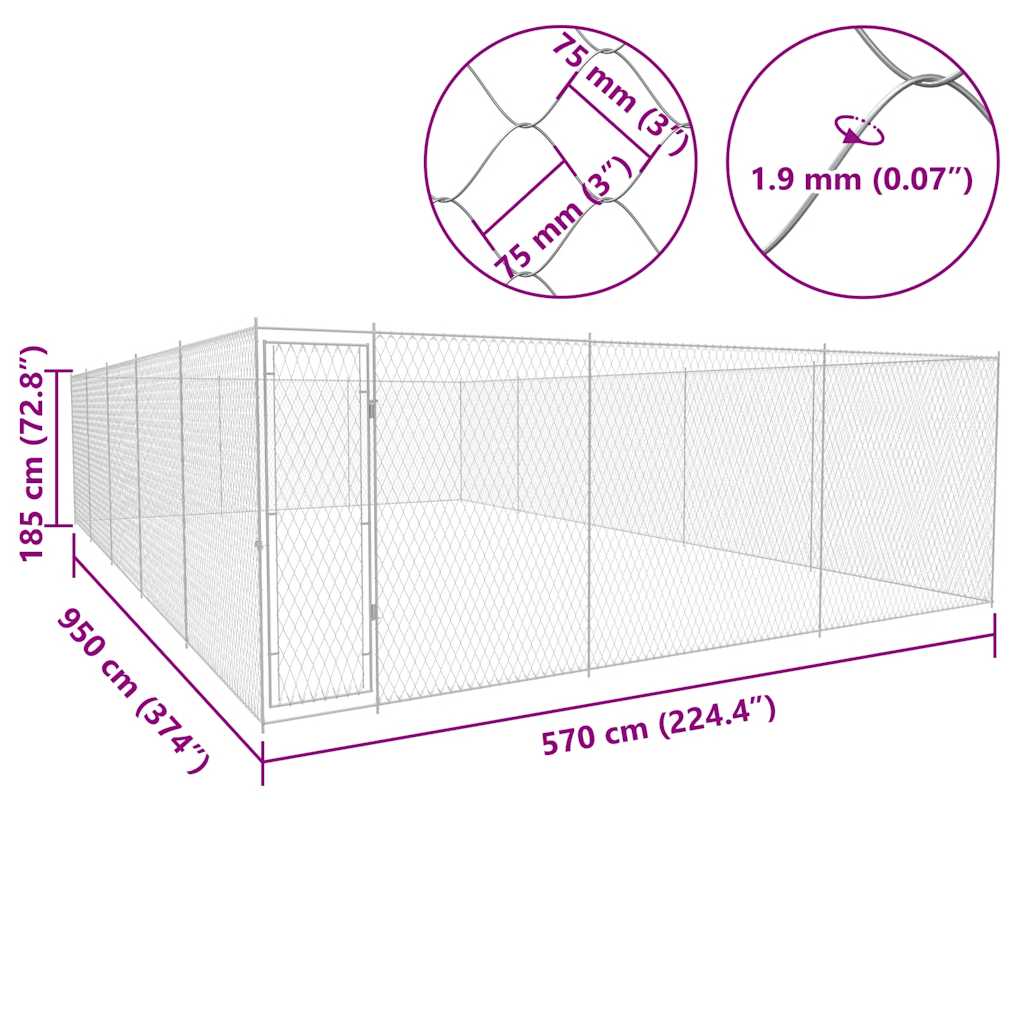 Outdoor-Hundezwinger Verzinkter Stahl