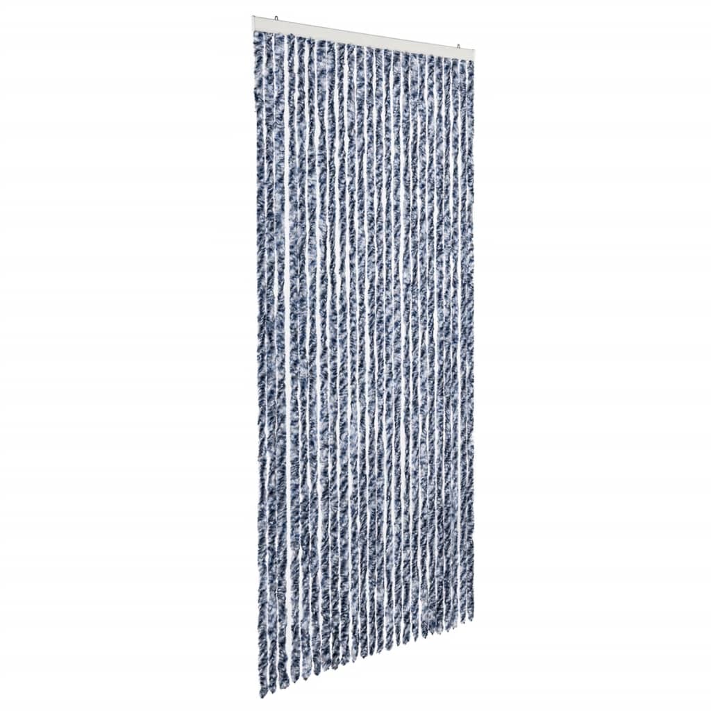 Insektenschutz-Vorhang Blau Weiß Silbern 100X220Cm Chenille Blau/Weiß/Silbern