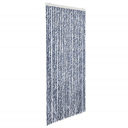 Insektenschutz-Vorhang Blau Weiß Silbern 100X220Cm Chenille Blau/Weiß/Silbern