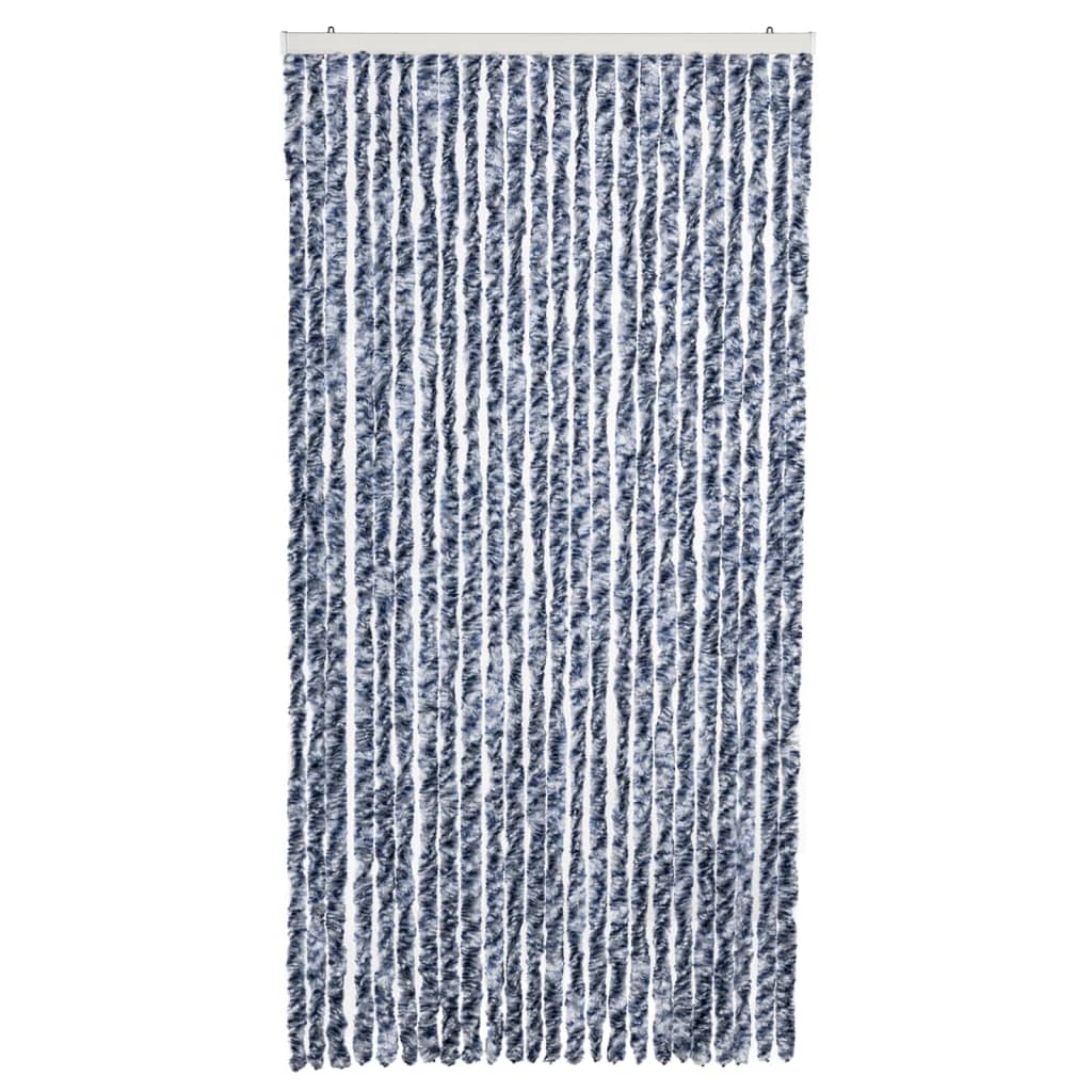 Insektenschutz-Vorhang Blau Weiß Silbern 100X220Cm Chenille Blau/Weiß/Silbern