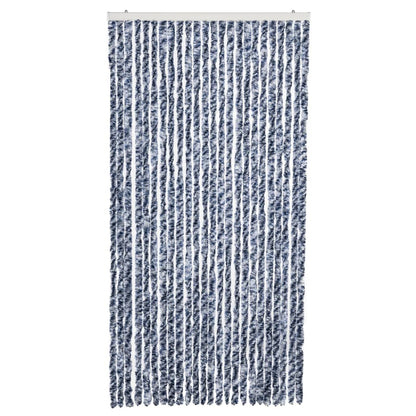 Insektenschutz-Vorhang Blau Weiß Silbern 100X220Cm Chenille Blau/Weiß/Silbern