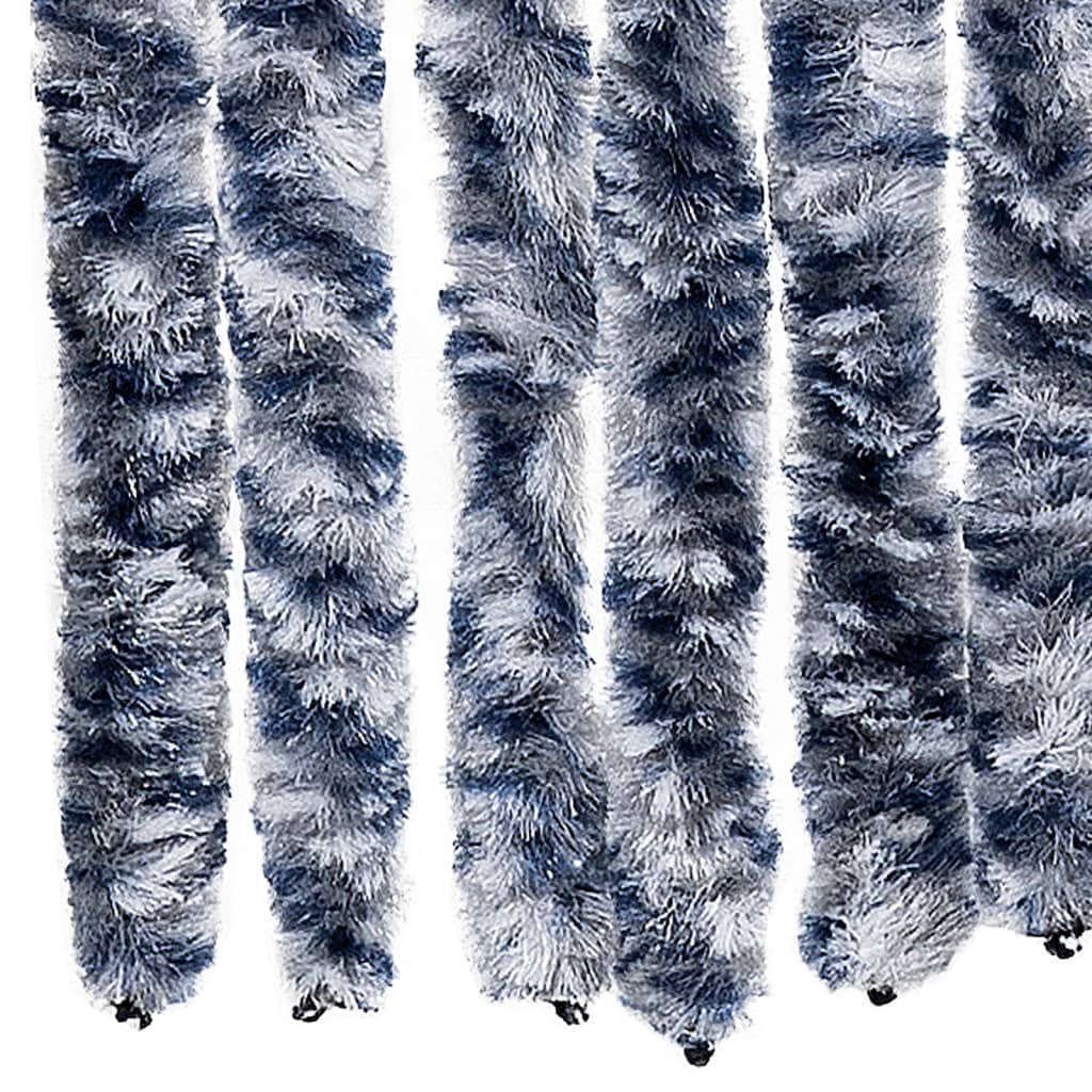 Insektenschutz-Vorhang Blau Weiß Silbern 100X220Cm Chenille Blau/Weiß/Silbern