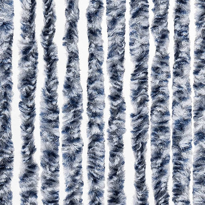 Insektenschutz-Vorhang Blau Weiß Silbern 100X220Cm Chenille Blau/Weiß/Silbern