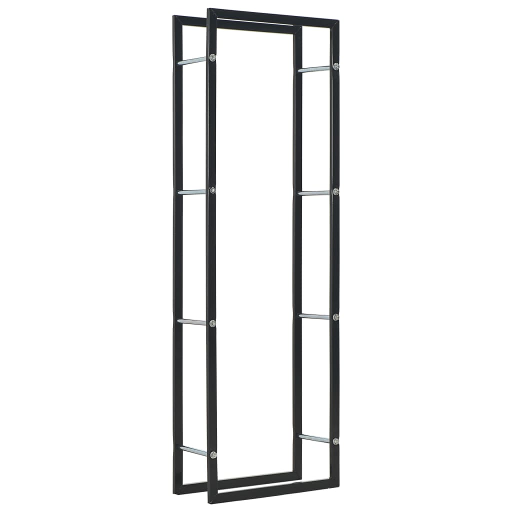 Brennholzregal Schwarz 40×25×200 Cm Stahl