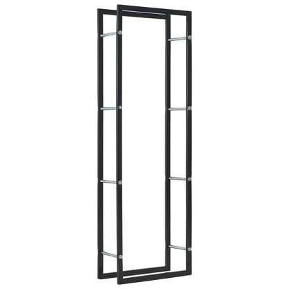 Brennholzregal Schwarz 40×25×200 Cm Stahl