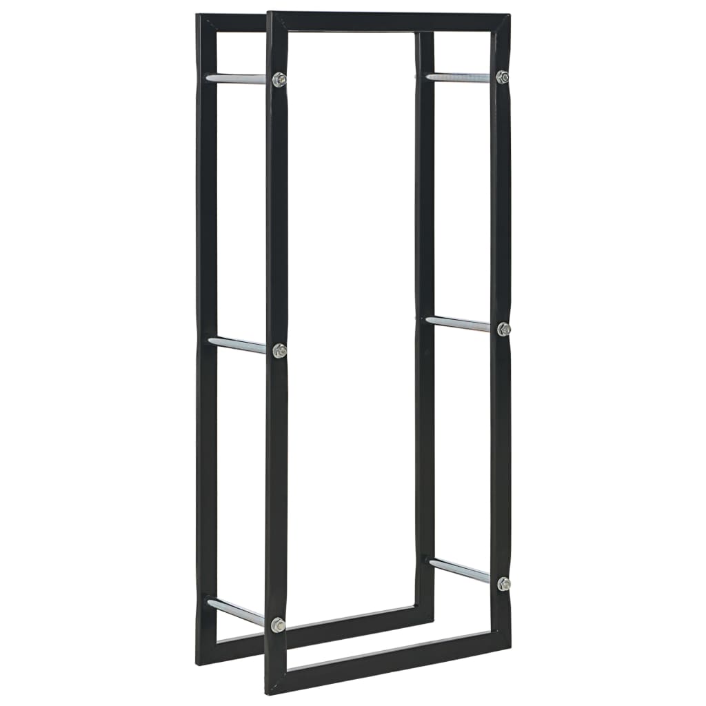 Brennholzregal Schwarz 40×25×200 Cm Stahl