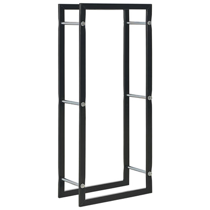 Brennholzregal Schwarz 40×25×200 Cm Stahl