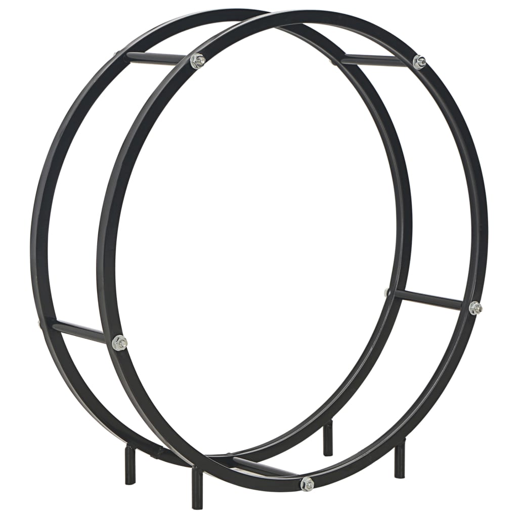 Brennholzregal Schwarz 40×25×200 Cm Stahl