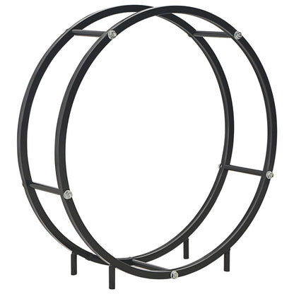 Brennholzregal Schwarz 40×25×200 Cm Stahl