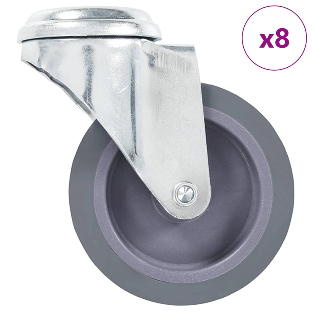 8 Stk. Lenkrollen Mit Bolzenloch 75 Mm