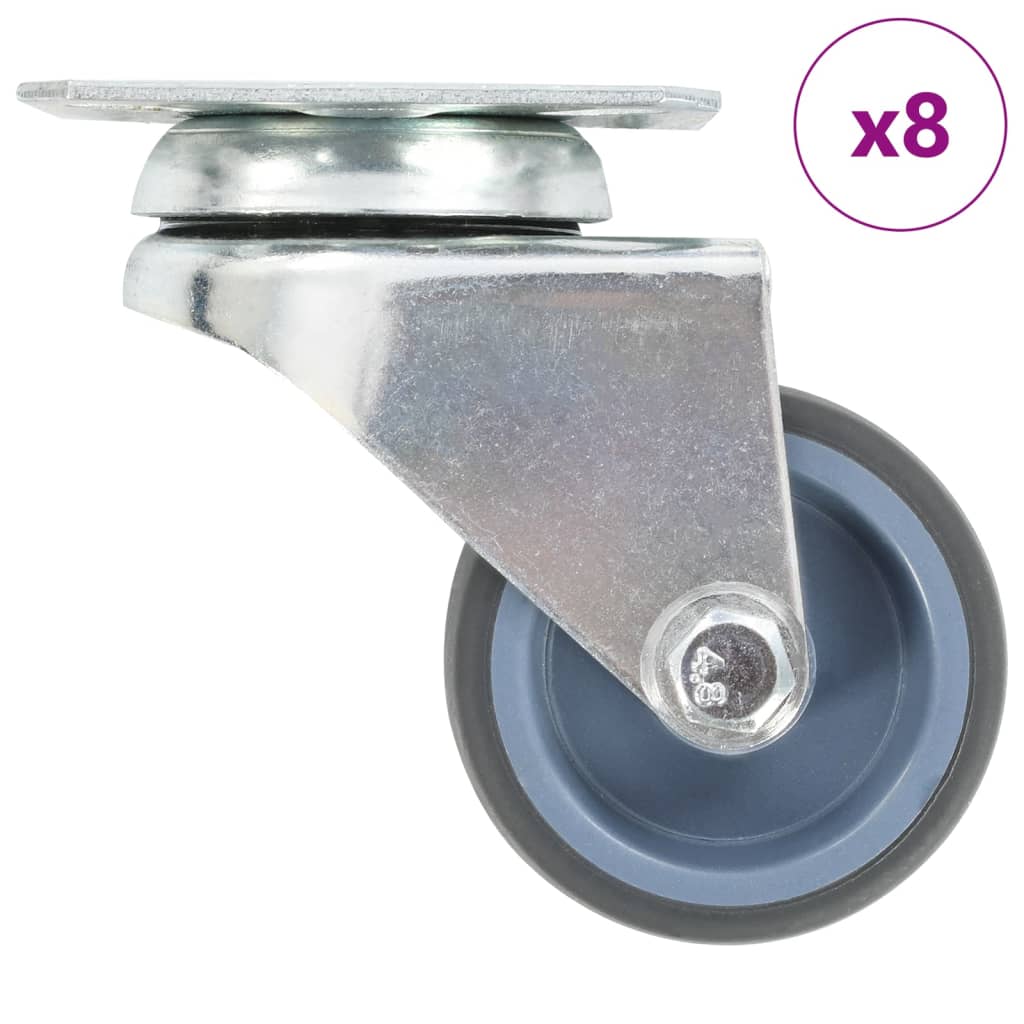 8 Stk. Lenkrollen Mit Zwillingsrad 50 Mm