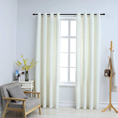 Verdunkelungsvorhänge Mit Ösen 2 Stk. Samt Antik-Rosa 140X175Cm