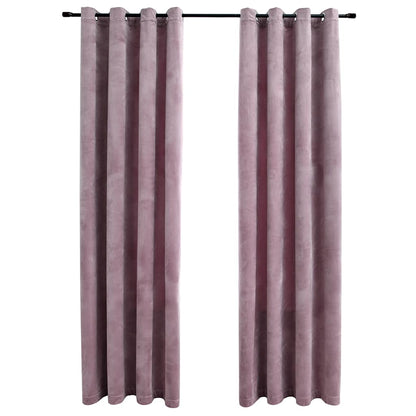 Verdunkelungsvorhänge Mit Ösen 2 Stk. Samt Antik-Rosa 140X175Cm