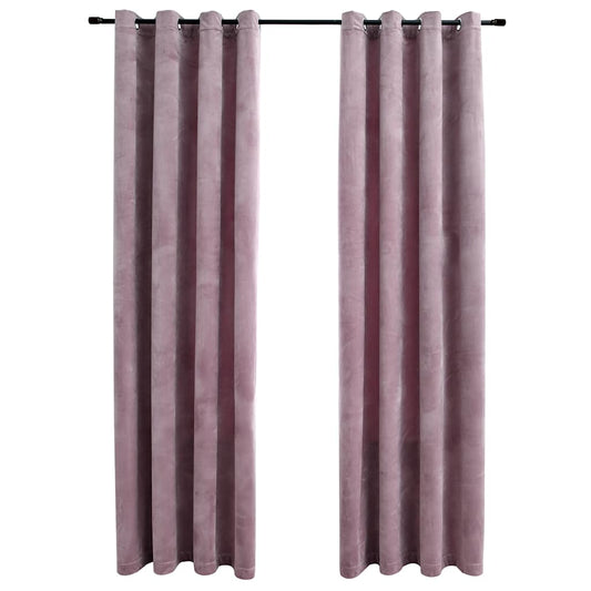 Verdunkelungsvorhänge Mit Ösen 2 Stk. Samt Antik-Rosa 140X175Cm
