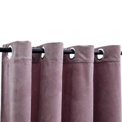 Verdunkelungsvorhänge Mit Ösen 2 Stk. Samt Antik-Rosa 140X175Cm