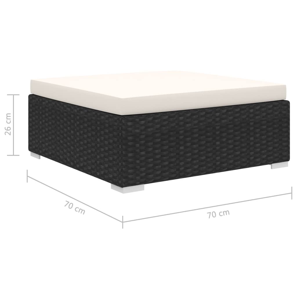 8-Tlg. Garten-Lounge-Set Mit Auflagen Poly Rattan Schwarz
