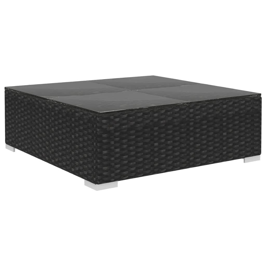 8-Tlg. Garten-Lounge-Set Mit Auflagen Poly Rattan Schwarz