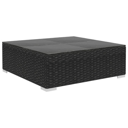 8-Tlg. Garten-Lounge-Set Mit Auflagen Poly Rattan Schwarz