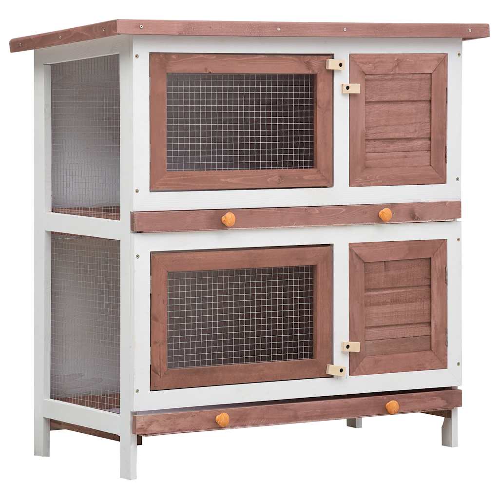 Kaninchenstall 4 Türen Holz