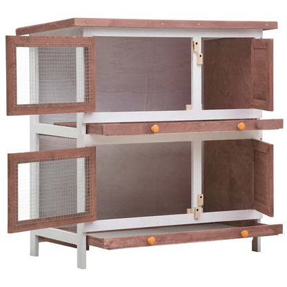 Kaninchenstall 4 Türen Holz