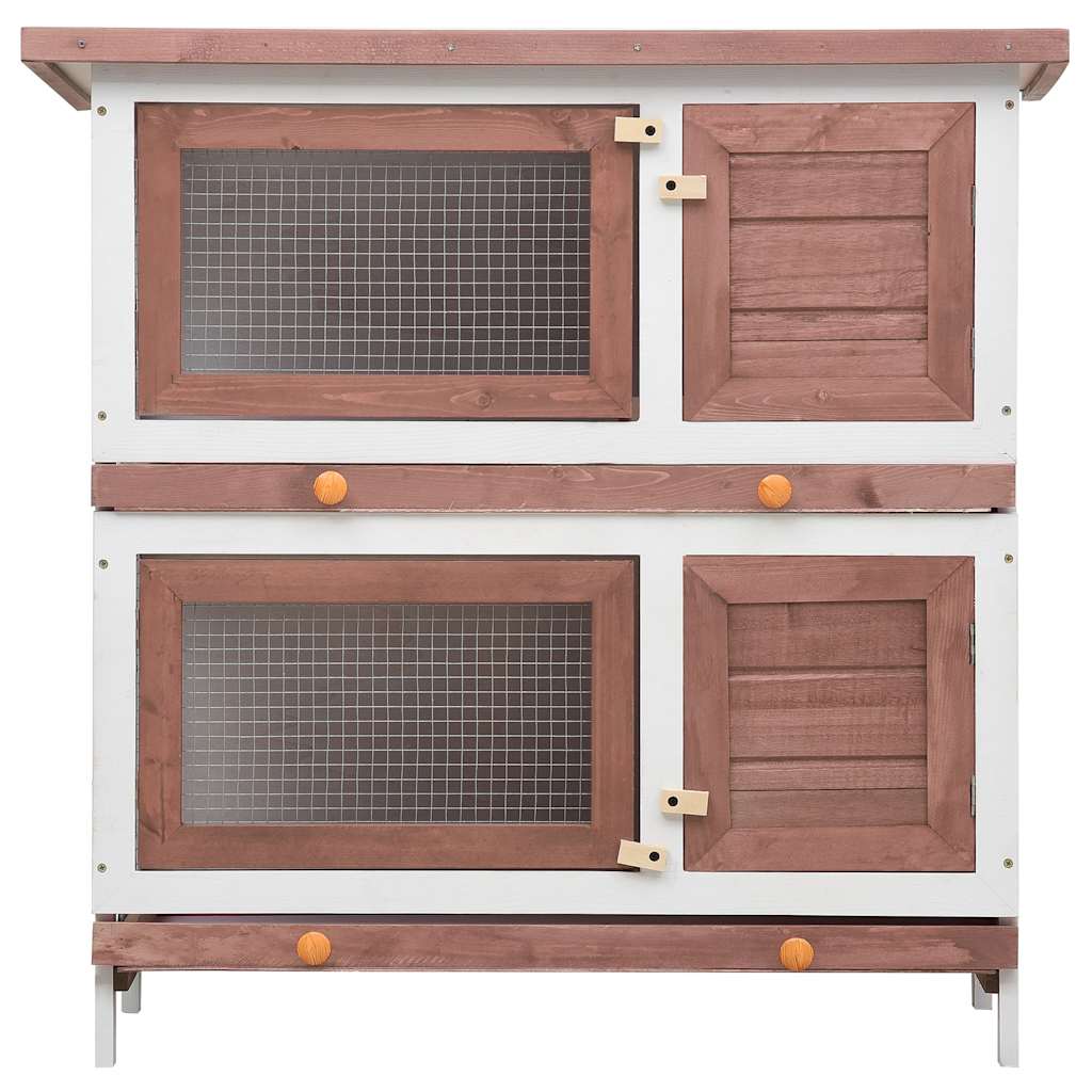Kaninchenstall 4 Türen Holz