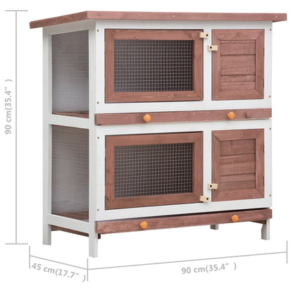 Kaninchenstall 4 Türen Holz