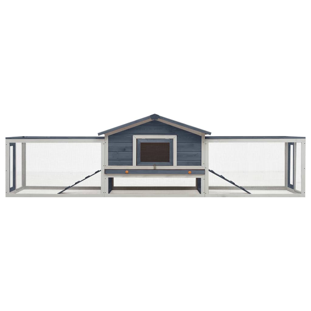 Kaninchenstall 310X70X87 Cm Kiefer & Tanne Massivholz