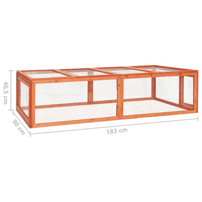Kaninchenstall 183X90X46,5 Cm Massivholz Tanne