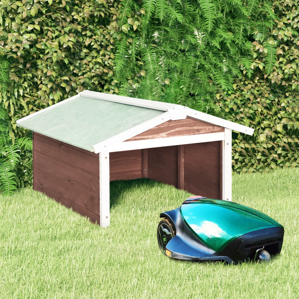 Roboter-Rasenmäher Garage 72X87X50 Cm Mocca Weiß Tannenholz
